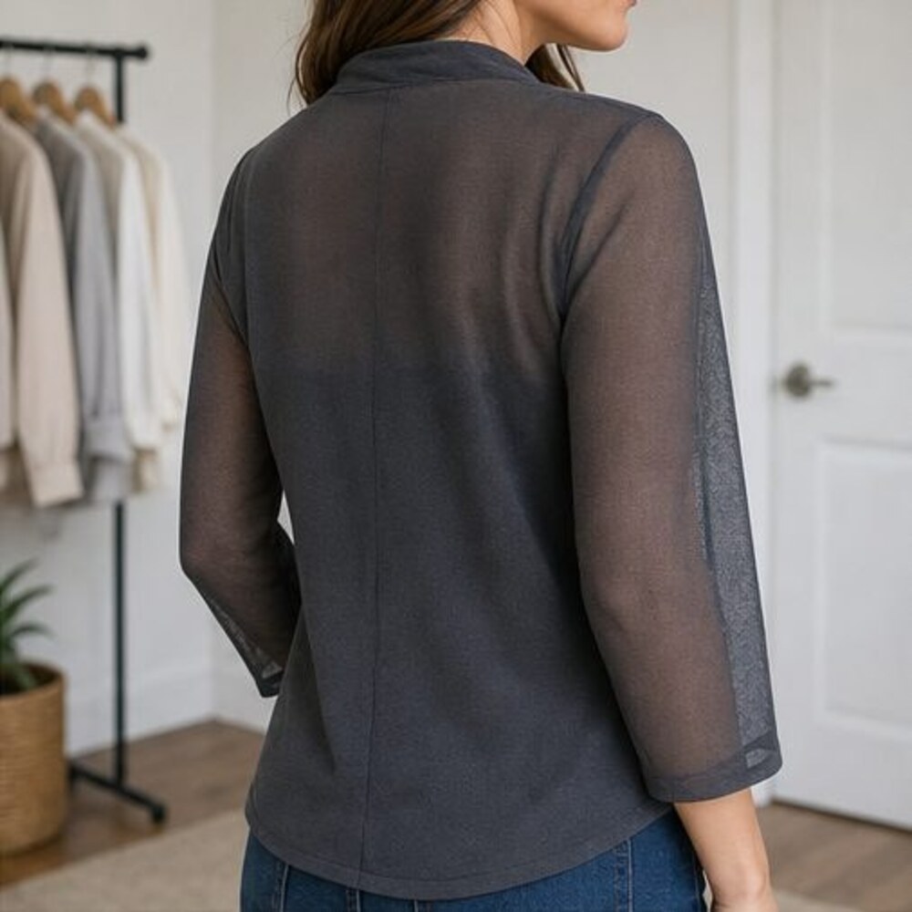 Charcoal V Neck Top - Picture 3 of 6